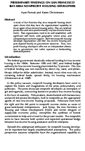 Cover page: Preliminary Findings on San Francisco Bay Area Nonprofit Housing Developers