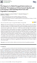 Cover page: The Impact of a Multi-Pronged Intervention on Students’ Perceptions of School Lunch Quality and Convenience and Self-Reported Fruit and Vegetable Consumption