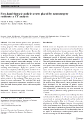 Cover page: Free-hand thoracic pedicle screws placed by neurosurgery residents: a CT analysis