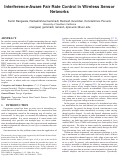 Cover page: Interference-Aware Fair Rate Control in Wireless Sensor Networks