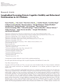 Cover page: Longitudinal Screening Detects Cognitive Stability and Behavioral Deterioration in ALS Patients