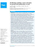 Cover page: Predicting academic career outcomes by predoctoral publication record.