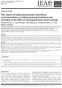 Cover page: The impact of maternal pertussis vaccination recommendation on infant pertussis incidence and mortality in the USA: an interrupted time series analysis.