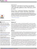 Cover page: Hepatitis C prevalence and key population size estimate updates in San Francisco: 2015 to 2019