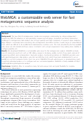 Cover page: WebMGA: a Customizable Web Server for Fast Metagenomic Sequence Analysis