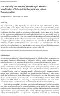 Cover page: The Enduring Influence of Informality in Istanbul: Legalization of Informal Settlements and Urban Transformation