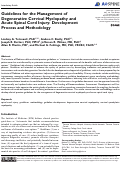 Cover page: Guidelines for the Management of Degenerative Cervical Myelopathy and Acute Spinal Cord Injury: Development Process and Methodology.