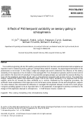 Cover page: Effects of P50 temporal variability on sensory gating in schizophrenia