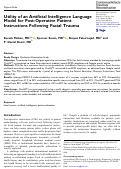 Cover page: Utility of an Artificial Intelligence Language Model for Post-Operative Patient Instructions Following Facial Trauma.