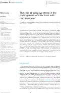 Cover page: The role of oxidative stress in the pathogenesis of infections with coronaviruses