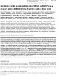 Cover page: Genome-wide association identifies ATOH7 as a major gene determining human optic disc size