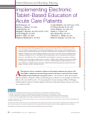 Cover page: Implementing Electronic Tablet-Based Education of Acute Care Patients.