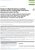 Cover page: Results of a Multi-Disciplinary and Multi-Institutional Pilot Creating High-Yield Physics Educational Content (Hi-Phy).