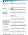 Cover page: Limb Injuries and Disability in the Southwest Region of Cameroon.