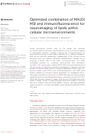 Cover page: Optimized combination of MALDI MSI and immunofluorescence for neuroimaging of lipids within cellular microenvironments.