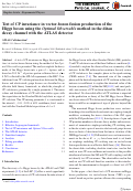 Cover page: Test of CP invariance in vector-boson fusion production of the Higgs boson using the Optimal Observable method in the ditau decay channel with the ATLAS detector