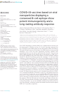 Cover page: COVID-19 vaccines based on viral nanoparticles displaying a conserved B-cell epitope show potent immunogenicity and a long-lasting antibody response