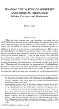 Cover page: Framing the System of Monetary Sanctions as Predatory: Policies, Practices, and Motivations