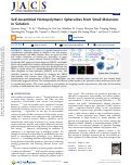 Cover page: Self-Assembled Homopolymeric Spherulites from Small Molecules in Solution