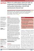 Cover page: Effect of cardiosphere-derived cells on segmental myocardial function after myocardial infarction: ALLSTAR randomised clinical trial