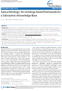 Cover page: Saliva Ontology: An ontology-based framework for a Salivaomics Knowledge Base