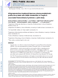 Cover page: Allopregnanolone Treatment Improves Plasma Metabolomic Profile Associated with GABA Metabolism in Fragile X-Associated Tremor/Ataxia Syndrome: a Pilot Study.