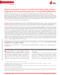 Cover page: Machine Learning Framework to Identify Individuals at Risk of Rapid Progression of Coronary Atherosclerosis: From the PARADIGM Registry