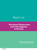 Cover page: Document Destruction and Civil Litigation in Victoria