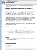 Cover page: Carvedilol as a potential novel agent for the treatment of Alzheimer's disease