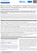 Cover page: Efficacy and Safety of Remdesivir in People With Impaired Kidney Function Hospitalized for COVID-19 Pneumonia: A Randomized Clinical Trial.