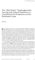 Cover page: The “Idiot Sticks”: Kwakwaka'wakw Carving and Cultural Resistance in Commercial Art Production on the Northwest Coast