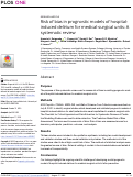 Cover page: Risk of bias in prognostic models of hospital-induced delirium for medical-surgical units: A systematic review.