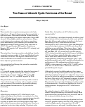 Cover page: Two Cases of Adenoid Cystic Carcinoma of the Breast