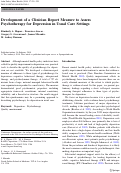 Cover page: Development of a Clinician Report Measure to Assess Psychotherapy for Depression in Usual Care Settings