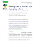 Cover page: Hemoglobin E, malaria and natural selection.