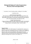 Cover page: Biologically Enhanced Carbon Sequestration: Research Needs and Opportunities