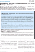 Cover page: Resting-State Neuronal Oscillatory Correlates of Working Memory Performance