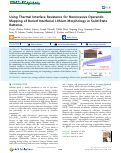 Cover page: Using Thermal Interface Resistance for Noninvasive Operando Mapping of Buried Interfacial Lithium Morphology in Solid-State Batteries