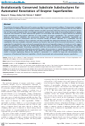 Cover page: Evolutionarily Conserved Substrate Substructures for Automated Annotation of Enzyme Superfamilies