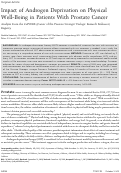 Cover page: Impact of androgen deprivation on physical well‐being in patients with prostate cancer