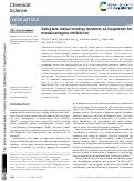 Cover page: Salicylate metal-binding isosteres as fragments for metalloenzyme inhibition