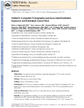 Cover page: The use of computed tomography in pediatrics and the associated radiation exposure and estimated cancer risk.