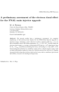 Cover page: A preliminary assessment of the electron cloud effect for the FNAL main injector 
upgrade