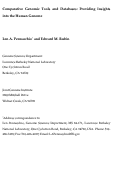 Cover page: Comparative genomic tools and databases: Providing insights into the human genome