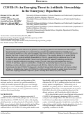 Cover page: COVID-19: An Emerging Threat to Antibiotic Stewardship  in the Emergency Department