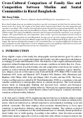 Cover page: Cross-Cultural Comparison of Family Size and Composition between Muslim and Santal Communities in Rural Bangladesh