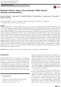 Cover page: Midazolam Efficacy Against Acute Hydrogen Sulfide-Induced Mortality and Neurotoxicity