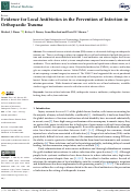 Cover page: Evidence for Local Antibiotics in the Prevention of Infection in Orthopaedic Trauma