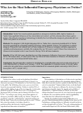Cover page: Who Are the Most Influential Emergency Physicians on Twitter?