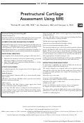 Cover page: Prestructural cartilage assessment using MRI